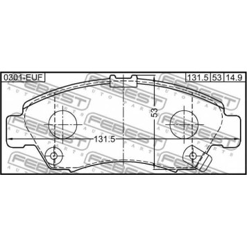 Колодки тормозные дисковые передний для HONDA CAPA, CIVIC(EJ,EK,FA,FD), DOMANI, FREED, JAZZ(GD), MOBILIO(GB#) <b>FEBEST 0301-EUF</b>-1