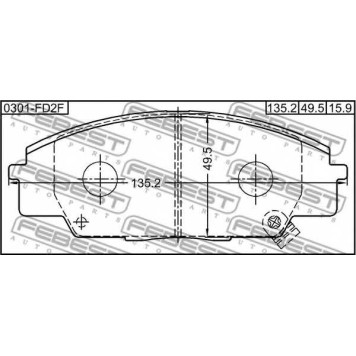 Колодки тормозные дисковые передний для HONDA CIVIC(FK,FN), S2000(AP) <b>FEBEST 0301-FD2F</b>-1