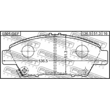 Колодки тормозные дисковые передний для HONDA CR-Z(ZF1), FREED, INSIGHT(ZE#), MOBILIO <b>FEBEST 0301-GEF</b>-1