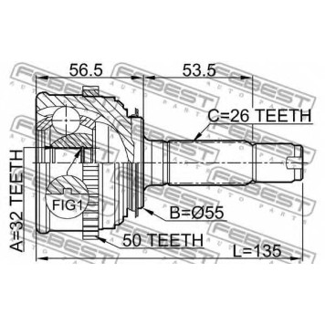 Шарнир приводного вала FEBEST 0310-021A50-1