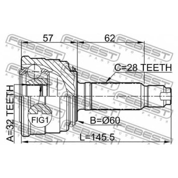 Шарнир приводного вала FEBEST 0310-022-1