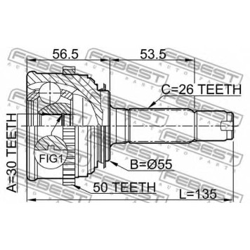 Шарнир приводного вала FEBEST 0310-024A50-1