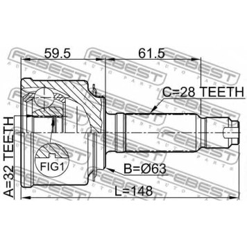 Шарнир приводного вала FEBEST 0310-057-1