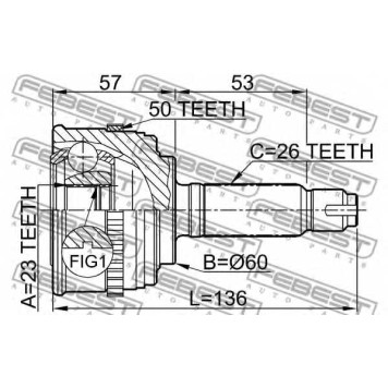 Шарнир приводного вала FEBEST 0310-058A50-1