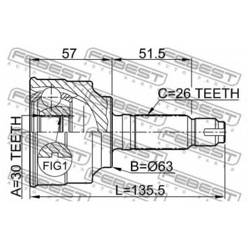 Шарнир приводного вала FEBEST 0310-060-1