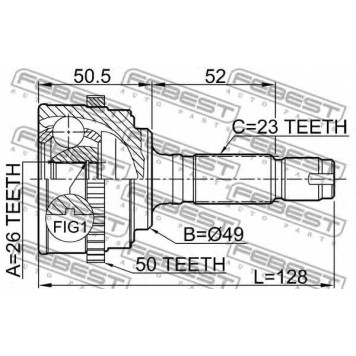 Шарнир приводного вала FEBEST 0310-061A50-1
