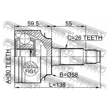Шарнир приводного вала FEBEST 0310-FD-1