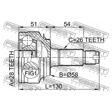 Шарнир приводного вала FEBEST 0310-FDAT-1
