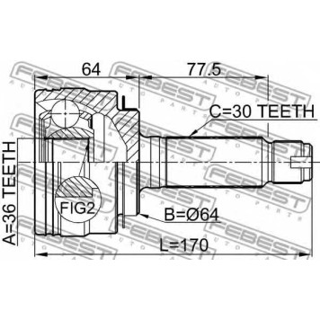 Шарнир приводного вала FEBEST 0310-PL-1