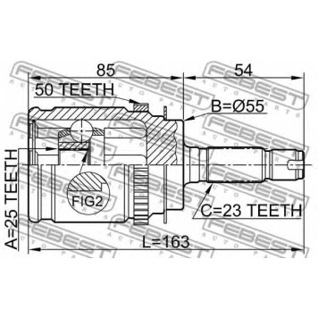 Шарнир приводного вала FEBEST 0310-RD1RA50-1