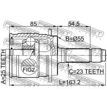 Шарнир приводного вала FEBEST 0310-RD5R-1