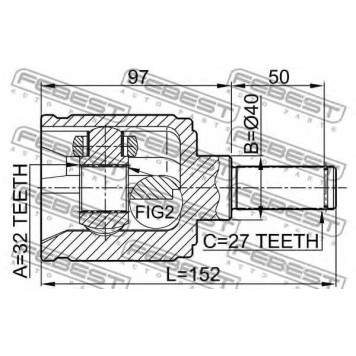Шарнир приводного вала FEBEST 0311-CFLH-1
