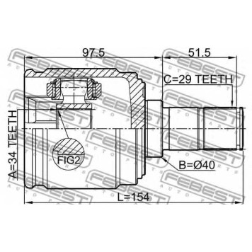 Шарнир приводного вала FEBEST 0311-CUMTLH-1