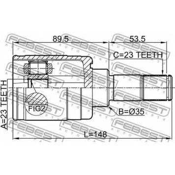 Шарнир приводного вала FEBEST 0311-HRV4WDLH-1