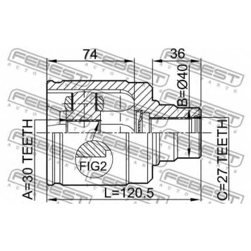 Шарнир приводного вала FEBEST 0311-HRVLH-1