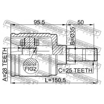 Шарнир приводного вала FEBEST 0311-LOGRH-1