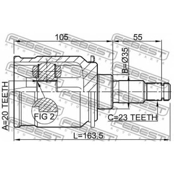 Шарнир приводного вала FEBEST 0311-RELHR-1