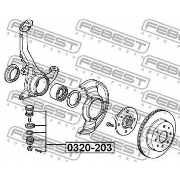 Несущий / направляющий шарнир FEBEST 0320-203-1
