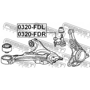 Несущий / направляющий шарнир FEBEST 0320-FDR-1
