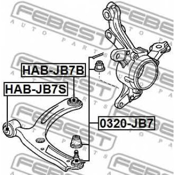 Несущий / направляющий шарнир FEBEST 0320-JB7-1