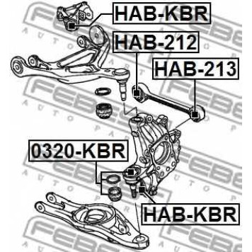 Несущий / направляющий шарнир FEBEST 0320-KBR-1