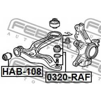 Несущий / направляющий шарнир FEBEST 0320-RAF-1