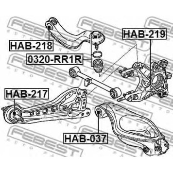 Несущий / направляющий шарнир FEBEST 0320-RR1R-1