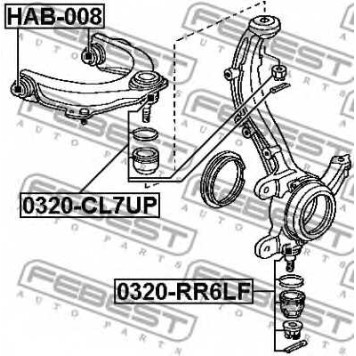 Несущий / направляющий шарнир FEBEST 0320-RR6LF-1