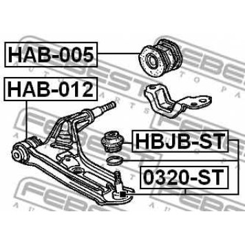 Несущий / направляющий шарнир FEBEST 0320-ST-1