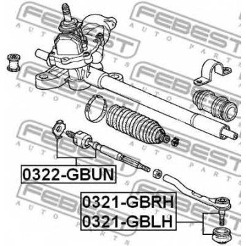 Наконечник поперечной рулевой тяги FEBEST 0321-GBLH-1