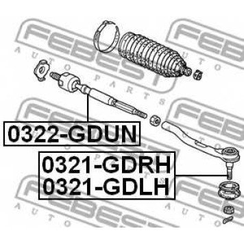 Наконечник поперечной рулевой тяги FEBEST 0321-GDRH-1