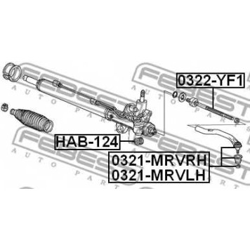 Наконечник поперечной рулевой тяги FEBEST 0321-MRVLH-1