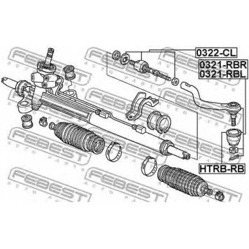 Наконечник поперечной рулевой тяги FEBEST 0321-RBR-1