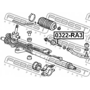 Осевой шарнир рулевой тяги FEBEST 0322-RA3-1