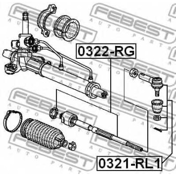 Осевой шарнир рулевой тяги FEBEST 0322-RG-1