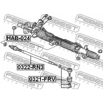 Осевой шарнир рулевой тяги FEBEST 0322-RN3-1