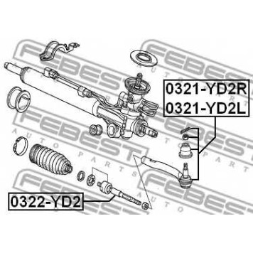 Осевой шарнир рулевой тяги FEBEST 0322-YD2-1