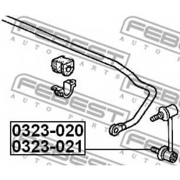Тяга / стойка стабилизатора FEBEST 0323-020-1