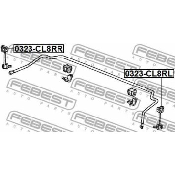 Тяга / стойка стабилизатора FEBEST 0323-CL8RL-1