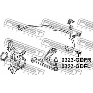 Тяга / стойка стабилизатора FEBEST 0323-GDFR-1