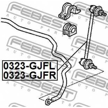 Тяга / стойка стабилизатора FEBEST 0323-GJFR-1