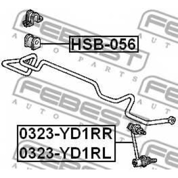 Тяга / стойка стабилизатора FEBEST 0323-YD1RR-1