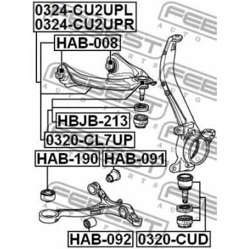 Рычаг независимой подвески колеса FEBEST 0324-CU2UPL-1