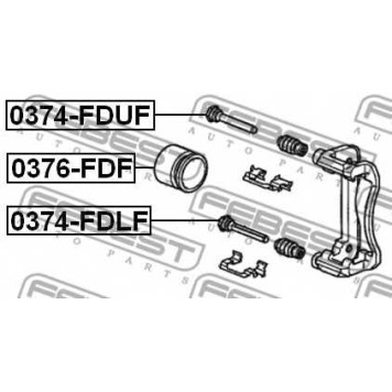 Направляющий болт корпуса скобы тормоза FEBEST 0374-FDUF-1