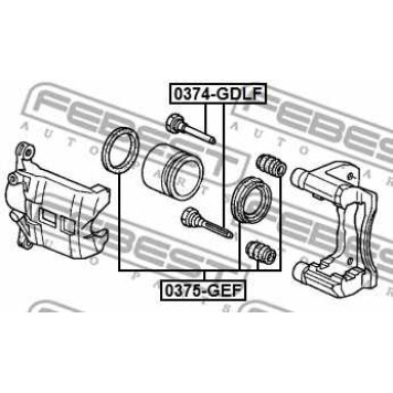 Направляющий болт корпуса скобы тормоза FEBEST 0374-GDLF-1