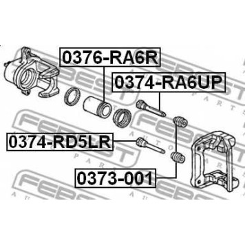 Направляющий болт корпуса скобы тормоза FEBEST 0374-RA6UP-1
