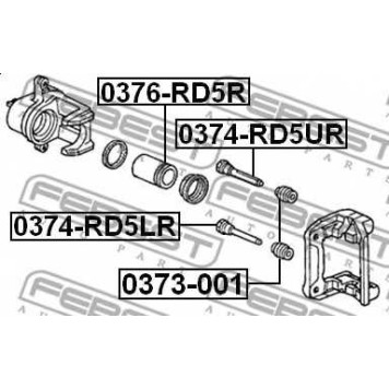 Направляющий болт корпуса скобы тормоза FEBEST 0374-RD5UR-1