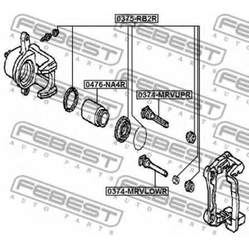 Ремкомплект тормозного суппорта FEBEST 0375-RB2R-1