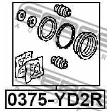 Ремкомплект тормозного суппорта FEBEST 0375-YD2R-1