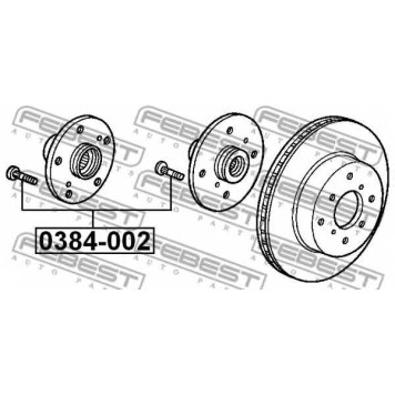 Болт крепления колеса FEBEST 0384-002-1